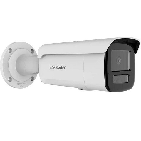 מצלמת אבטחה היקוויז'ן רשת צינור IP קווית יום לילה עדשה קבועה זיהוי אדם וכלי רכב המבוסס על למידה עמוקה HikVision DS-2CD2T43G2-2LI2U 2.8mm 60Meter IR 4Mega Pixel Acusense Smart Hybrid Light Fixed Bullet Network Camera